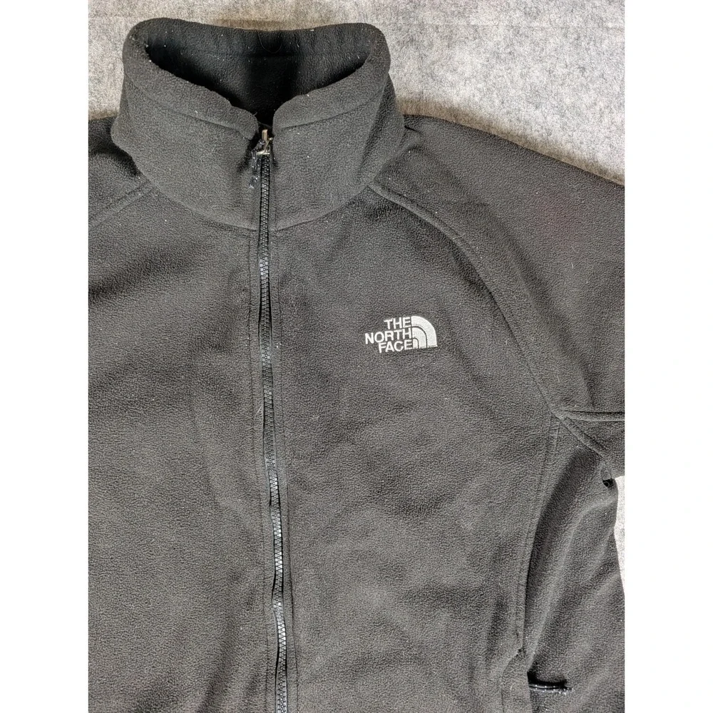 The‎ North Face TKA 100 Mens Full Zip Fleece Jacket Black Mock Neck Regular Fit